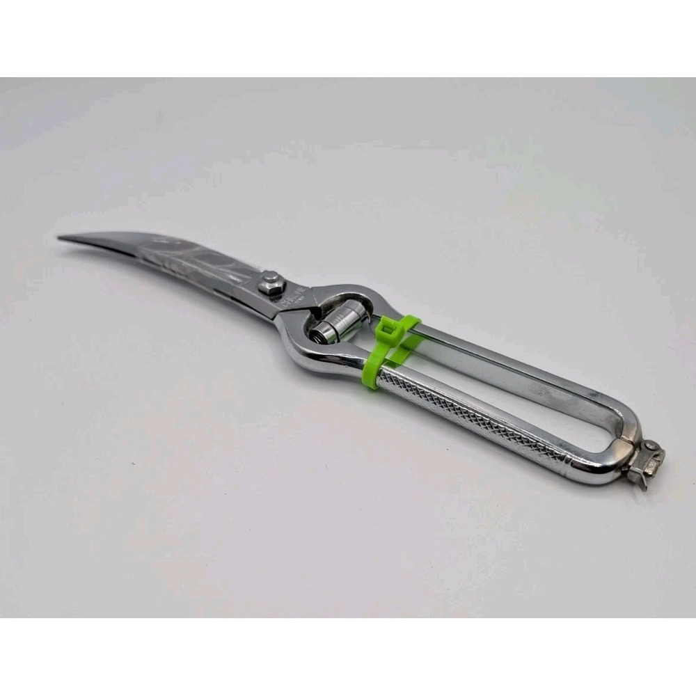 Vintage Chrome Plated Poultry Shears 10" Valley Forged, Made In Italy